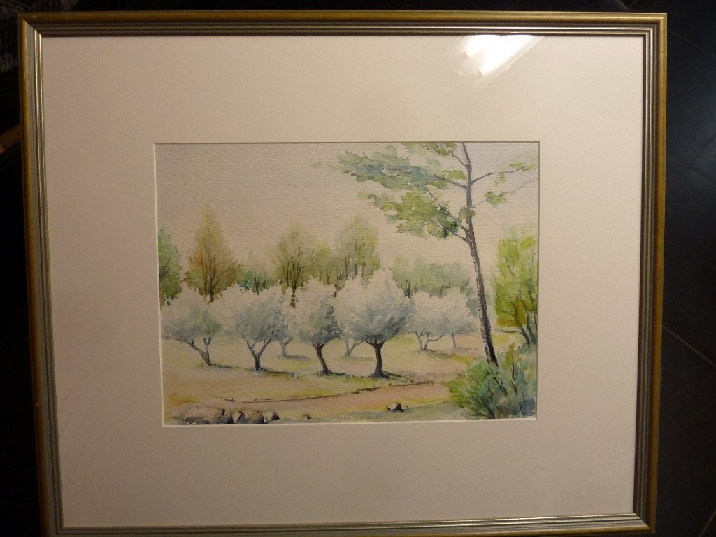 AQUAREL H.GIESEN PROVENCE, Gedateerd, Ophalen of Verzenden, Landschap, Aquarel