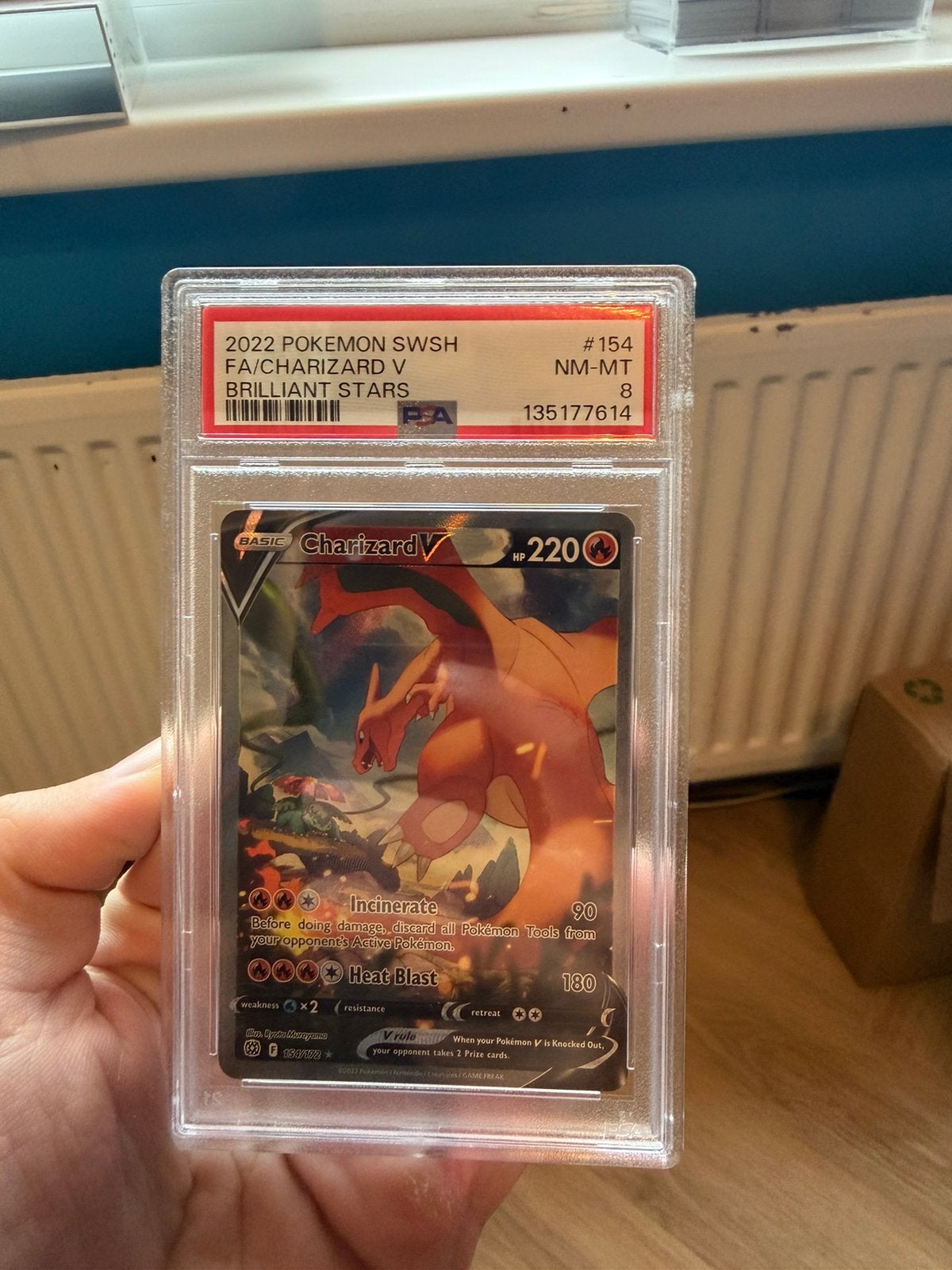 Charizard 154 psa 8, Ophalen of Verzenden, Nieuw, Losse kaart, Foil