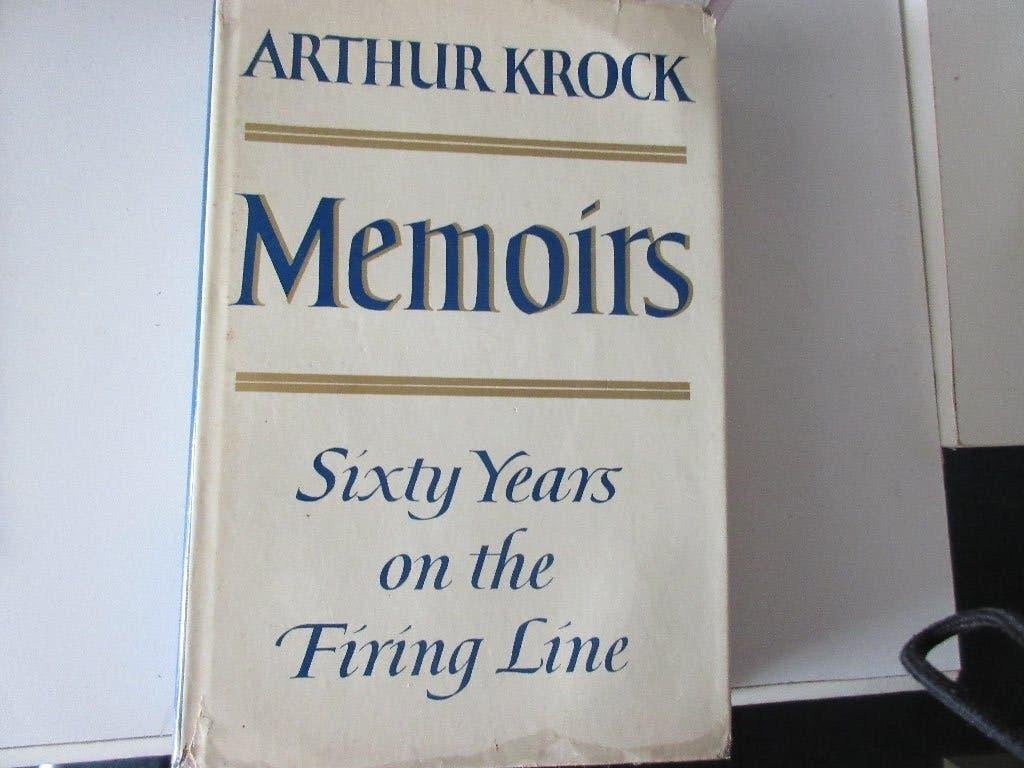 Memoirs, Sixty years on the Firing Line, by Arthur Krock, Ophalen of Verzenden, Gelezen, Arthur Krock, Non-fictie