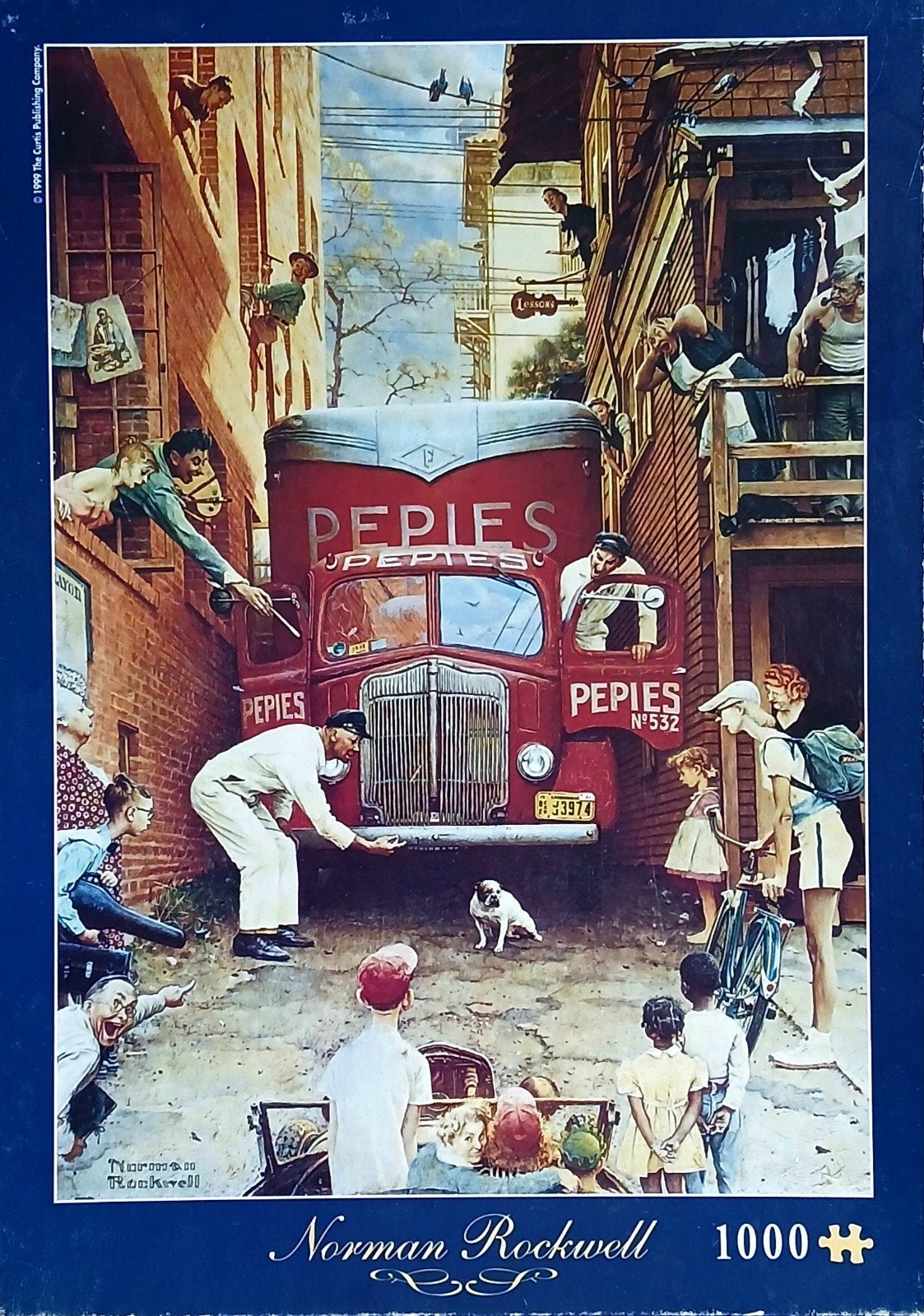 Norman Rockwell Puzzel 1000 stukjes - 3 stukjes ontbreken, Ophalen, 500 t/m 1500 stukjes, Gebruikt, Legpuzzel