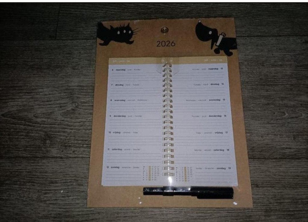 📆takkie & siepie omslagkalender 2026📆.   nieuw, Verzenden, Weekkalender, Nieuw