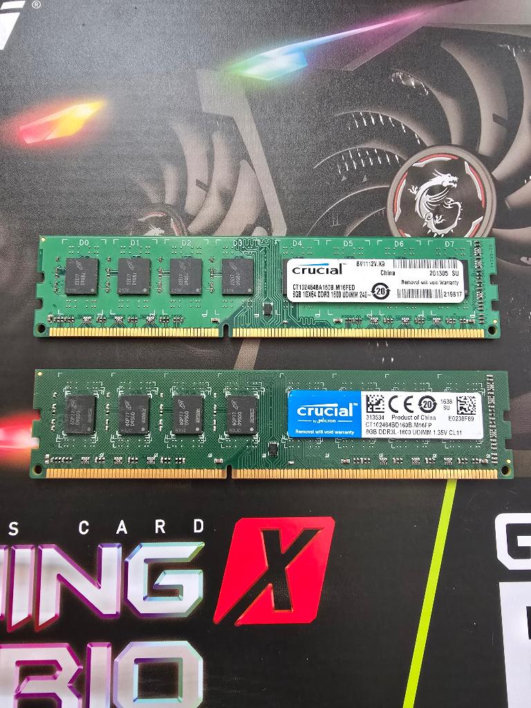 16GB DDR3 Crucial UDIMM, Computers en Software, RAM geheugen, DDR3, Ophalen of Verzenden, Zo goed als nieuw, Desktop