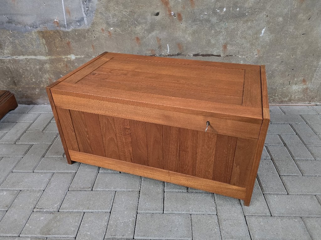 Deens Design Teak Hout Deken Kist | Jaren 80 Vintage, Gebruikt, Teakhout, Minder dan 50 cm, Ophalen of Verzenden