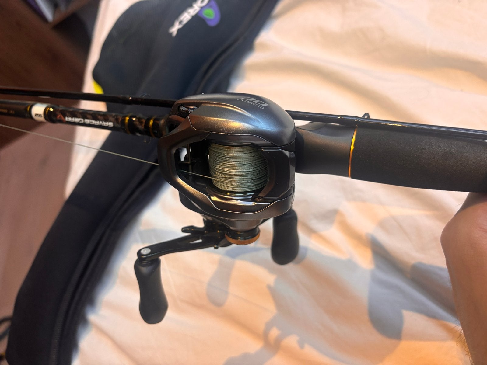Complete Baitcaster Set: Shimano Curado DC & Savage Gear SG2, Ophalen, Zo goed als nieuw, Complete hengel
