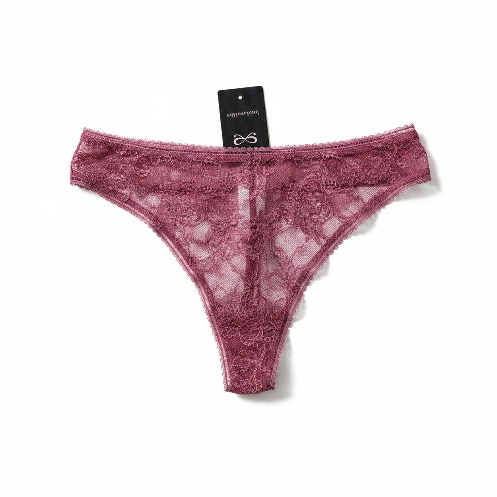 Hunkemöller Lyla Allover Lace String Maroon XS, Hunkemöller, Ophalen of Verzenden, Rood, String