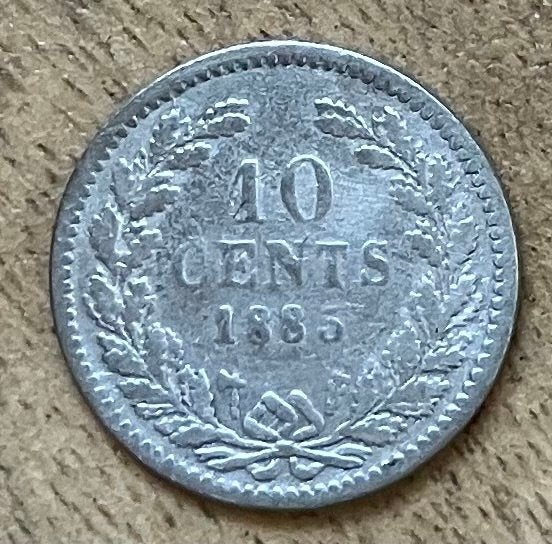 10 cent 1885 Willem III, Postzegels en Munten, Munten | Nederland, Ophalen, Koning Willem III, Zilver, 10 cent