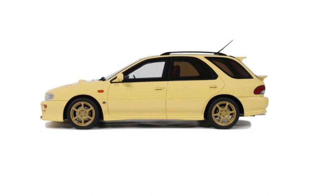 Subaru Impreza WRX STI VI Sport Wagon geel 1999 1/18 OT1198, Ophalen of Verzenden, Nieuw, Auto, OttOMobile