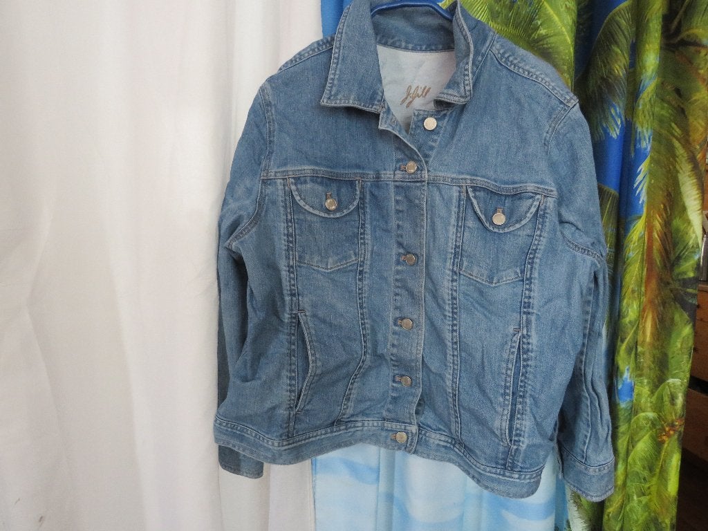 blauwe spijkerjas mt XL p J Jill, Blauw, Maat 42/44 (L), Ophalen of Verzenden, JJill
