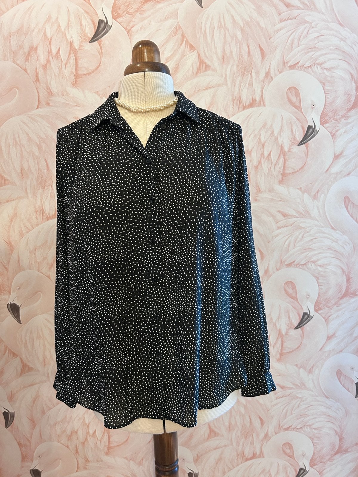 Nieuwe stippen blouse 44/46 zwart-wit, Kleding | Dames, Ophalen of Verzenden, Nieuw, Maat 46/48 (XL) of groter, Zwart