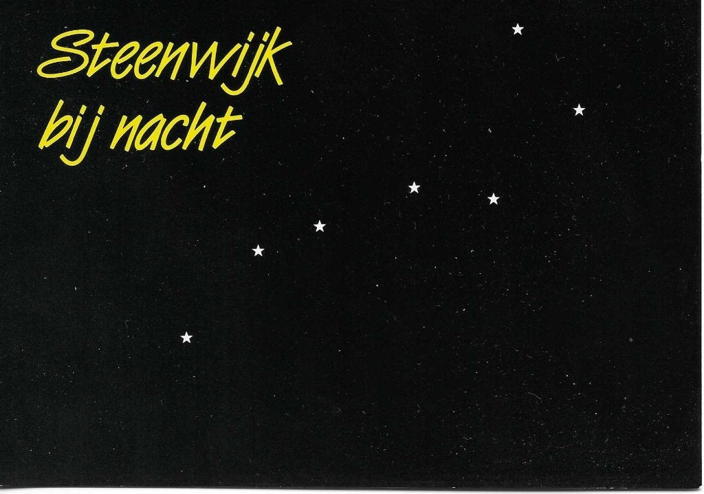 Steenwijk- -Steenwijk bij nacht., Ophalen of Verzenden, 1960 tot 1980, Ongelopen, Overijssel