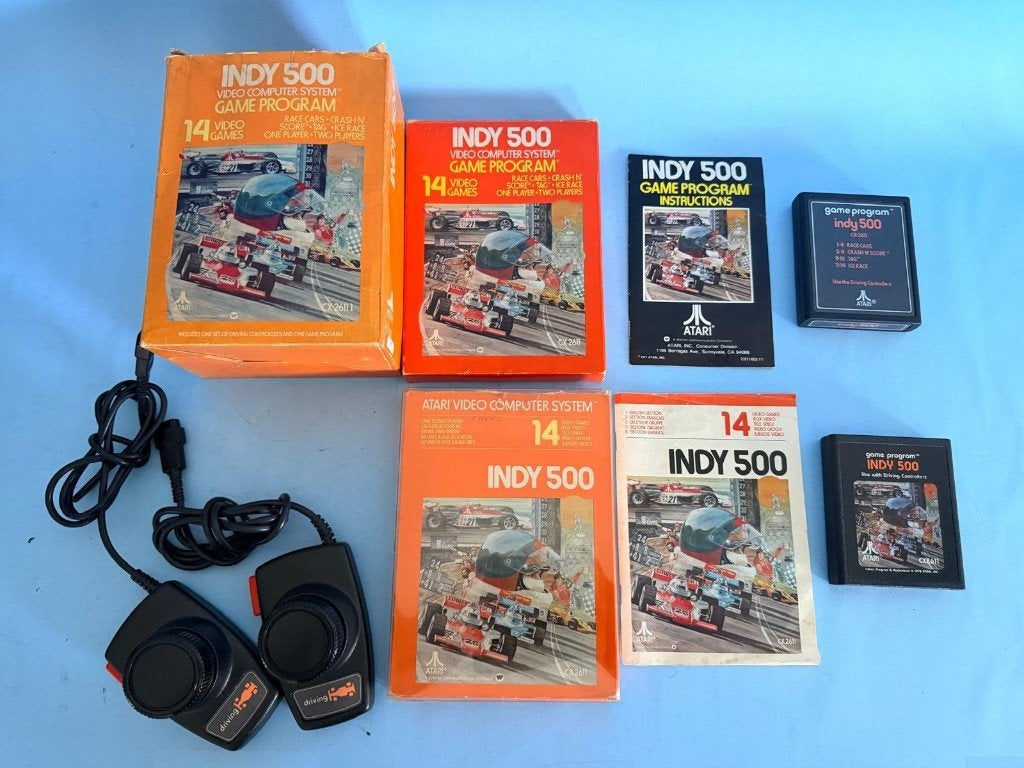 Indy 500 Driving Controllers (Atari 2600), Spelcomputers en Games, Gebruikt, 2 spelers, Ophalen of Verzenden, Atari 2600