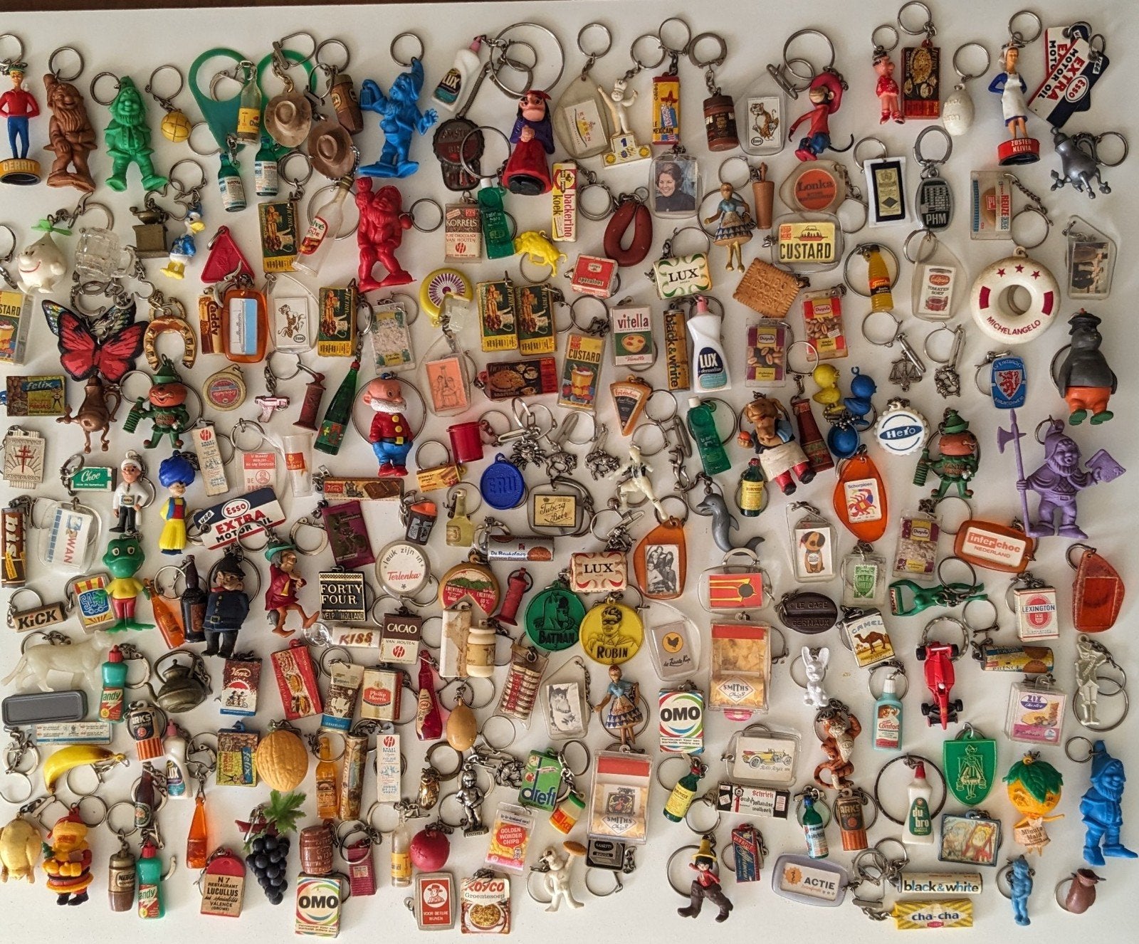 Grote verzameling vintage sleutelhangers – jaren 60/70/80, Ophalen of Verzenden, Gebruikt