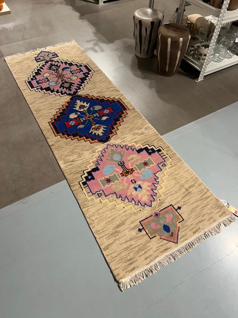 HKliving Hand Knotted Woolen Runner 50% korting, Ophalen, Overige kleuren, 50 tot 100 cm, Rechthoekig