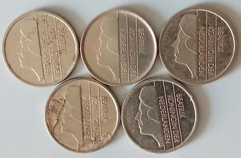 5 Stuks 25 cent muntjes beatrix, Postzegels en Munten, Munten en Bankbiljetten | Verzamelingen, Ophalen of Verzenden, Nederland