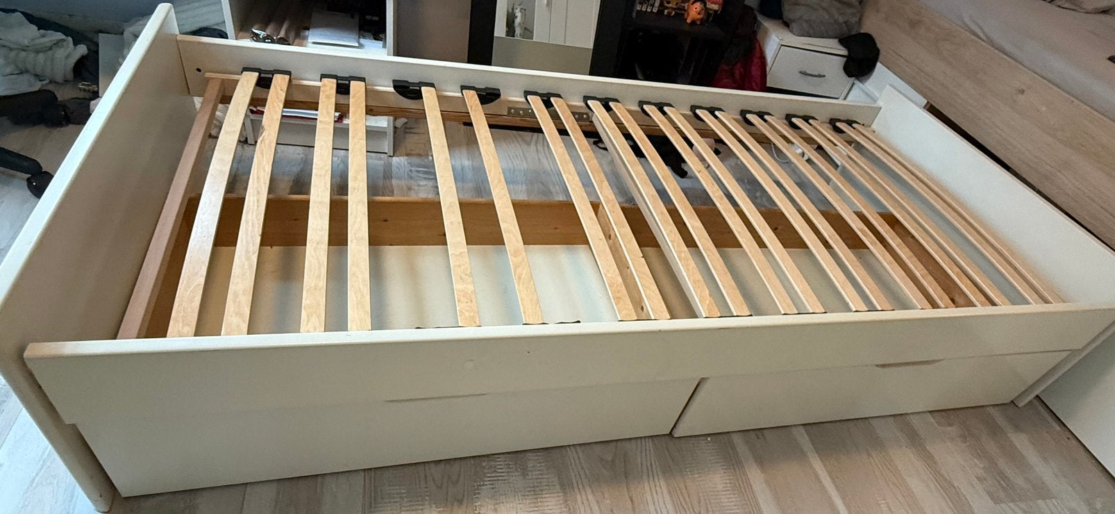 Bed te koop, 1persoons, Ophalen, Eenpersoons, Wit, Zo goed als nieuw