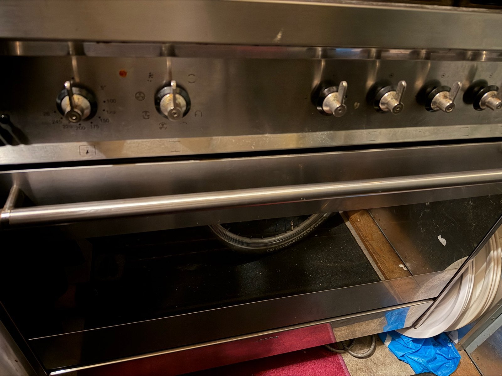RVS  Gas Fornuis SMEG, Ophalen, Gebruikt, 60 cm of meer, Gas