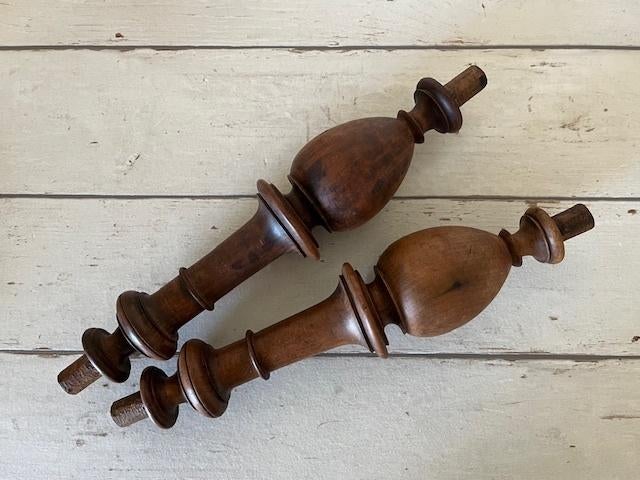 Set van twee houten vintage Franse balusters, Ophalen of Verzenden