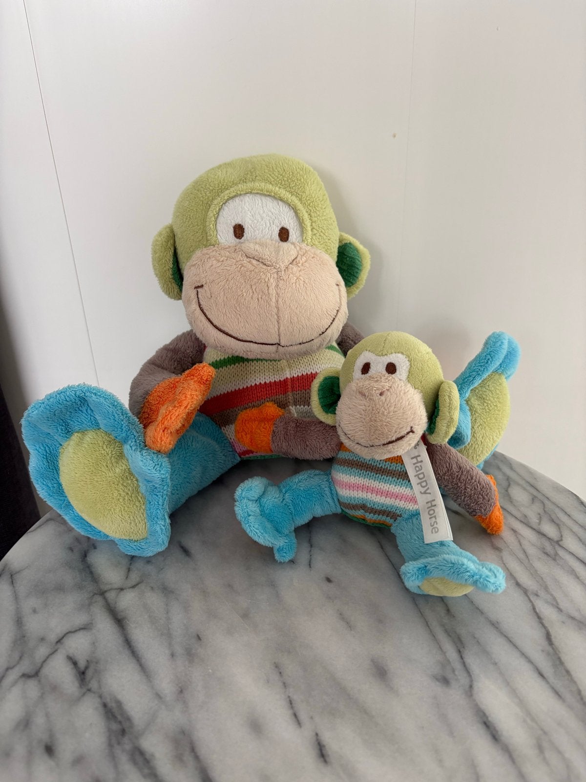 Happy Horse Aap Knuffel Set - Groot en Klein, Groen, Happy Horse, Ophalen of Verzenden, Middelgroot (20 tot 80 cm)