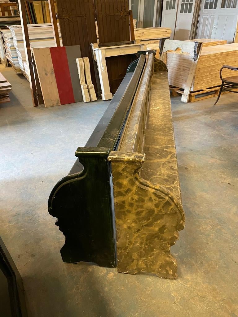 2 stuks antieke houten kerkbank 380x90x40cm., Antiek en Kunst, Antiek | Meubels | Stoelen en Banken, Ophalen