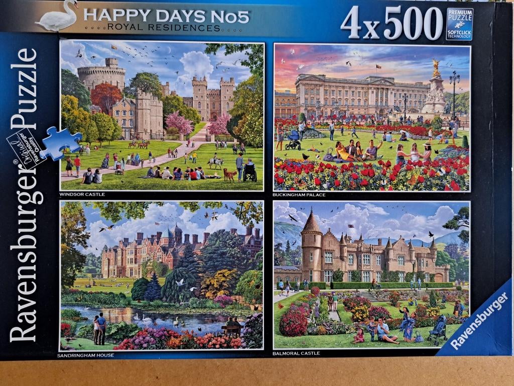 4 Puzzels Ravensburger  met 500 stukjes, Engelse kastelen, Ophalen of Verzenden, 500 t/m 1500 stukjes