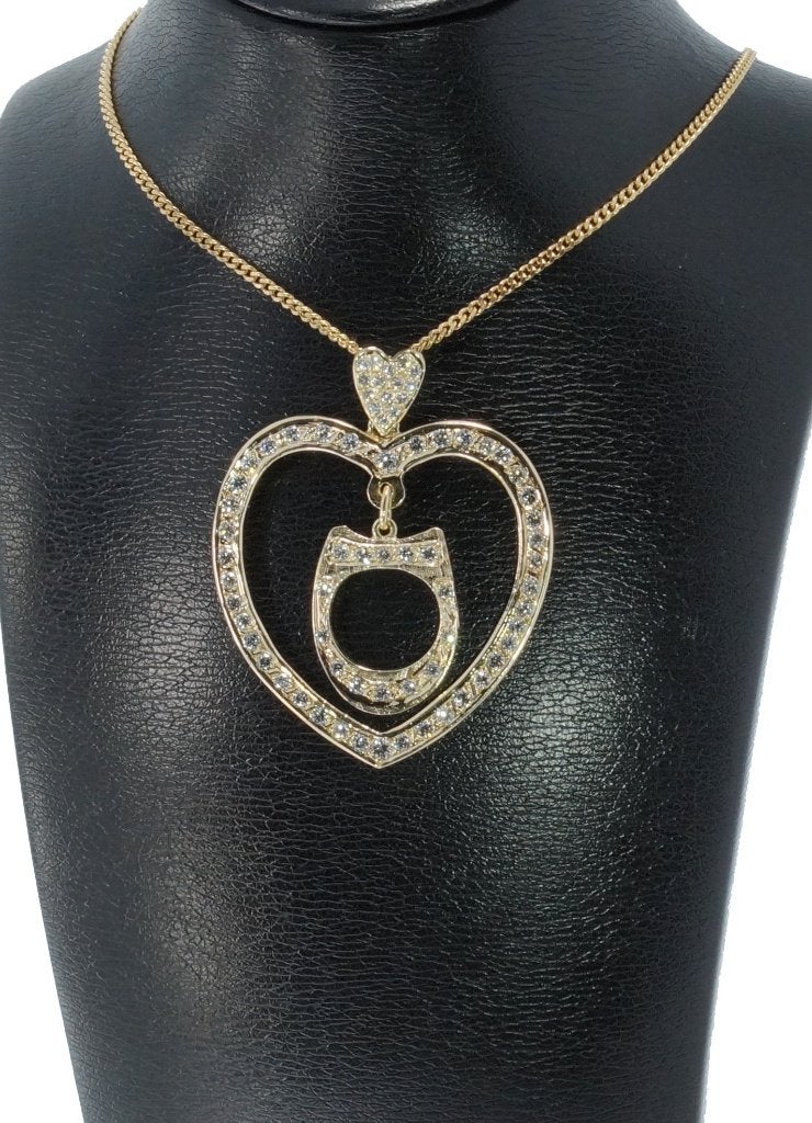 Grote hart 14k ketting hanger 70 diamanten luxe goud dames, Sieraden, Tassen en Uiterlijk, Kettinghangers, Voordeelsieraden, Ophalen of Verzenden