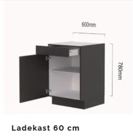 Keller onderkast 60 rechts, kleur wit €95,-, Ophalen, Wit, 50 tot 100 cm, Zo goed als nieuw