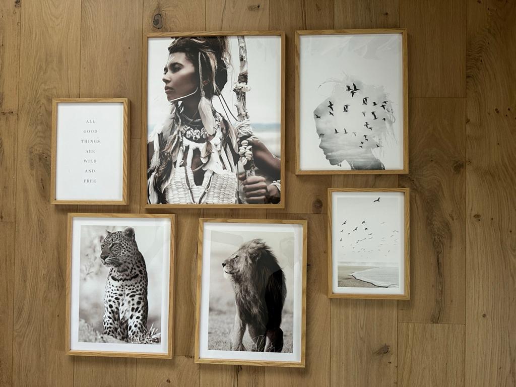 Set van 6 ingelijste prints, Ophalen, Zo goed als nieuw, Minder dan 50 cm, Print