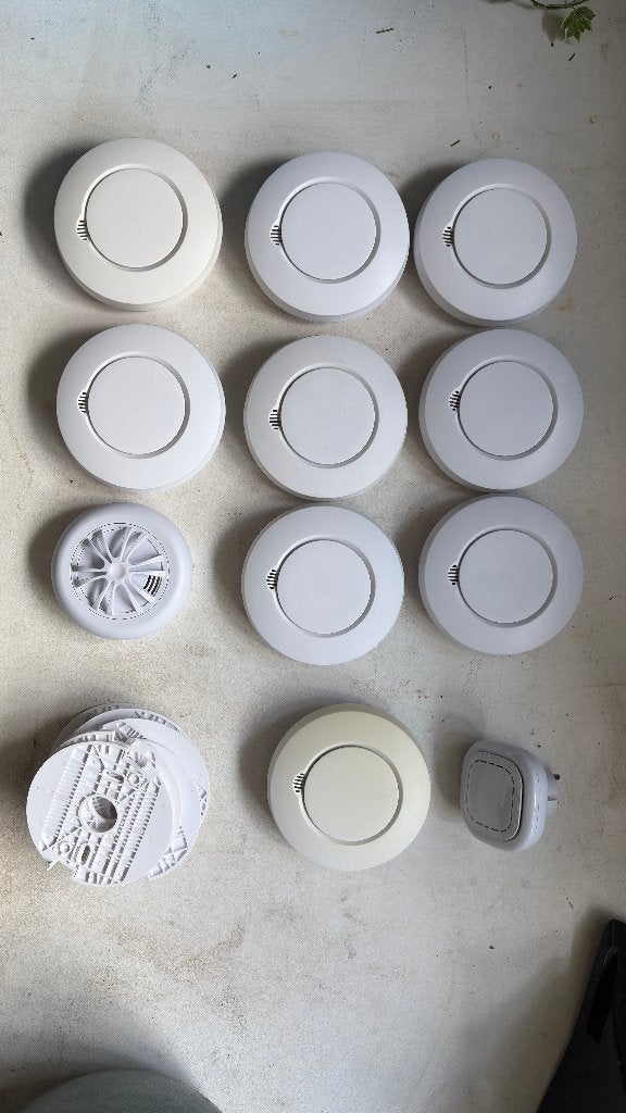 10 Elro Koppelbare rookmelders met K1 connector, Gebruikt, Detector, Sensor of Melder, Ophalen of Verzenden, Rook