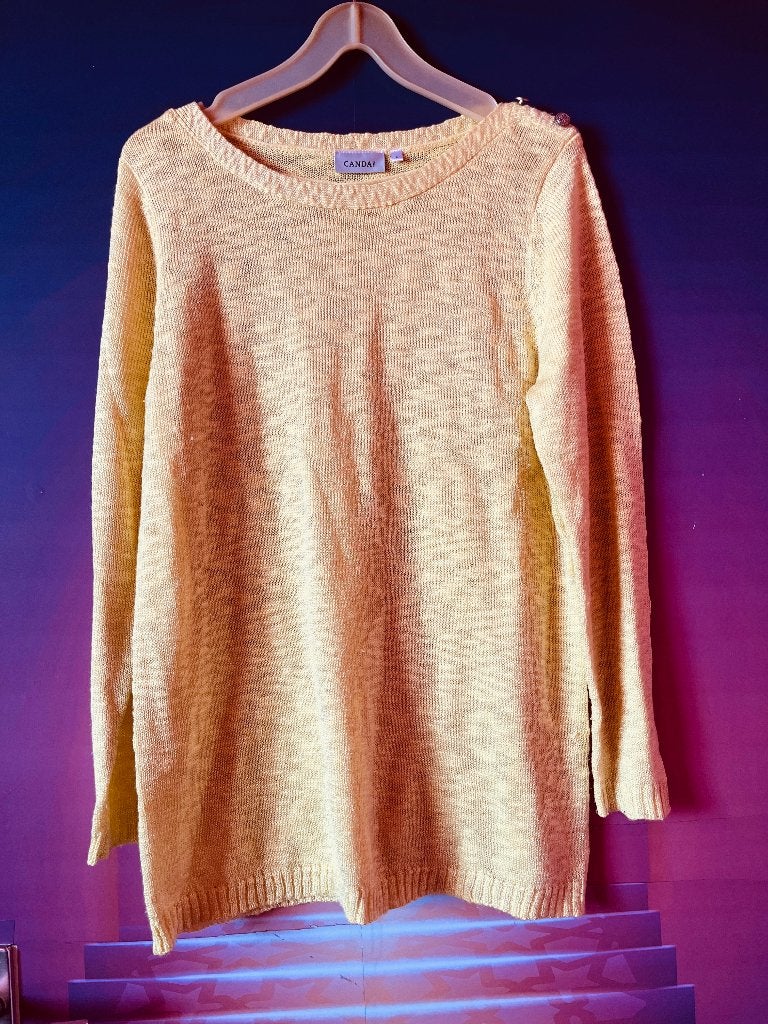 Gele dunne trui met glitter effect maat L nu 14€, Geel, Maat 42/44 (L), Ophalen of Verzenden, Zo goed als nieuw