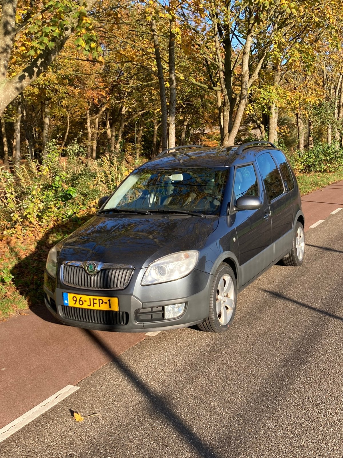 Skoda Roomster 1.6 16V 77KW Scout 2009 Grijs, Voorwielaandrijving, 450 kg, 4 cilinders, Blauw