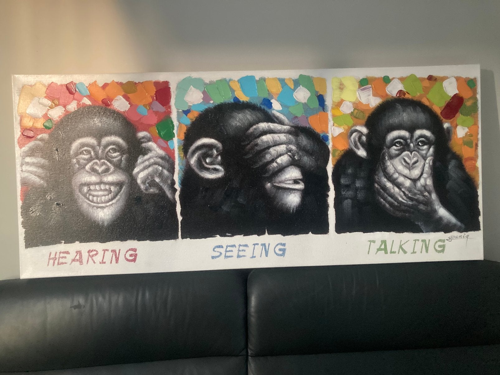 Apen schilderij, Ophalen, Schilderij