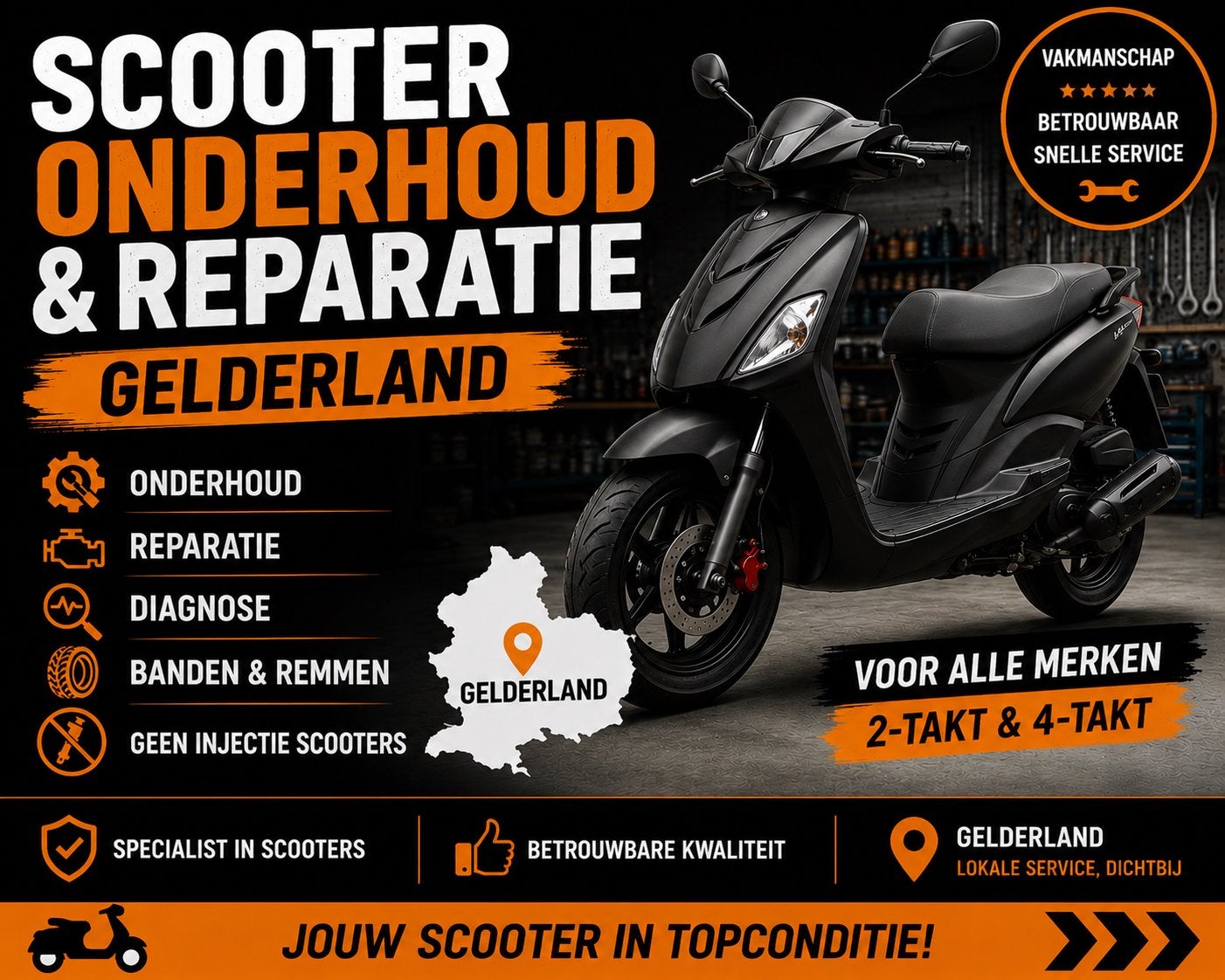 Scooter onderhoud reparatie, Ophalen, Benzine