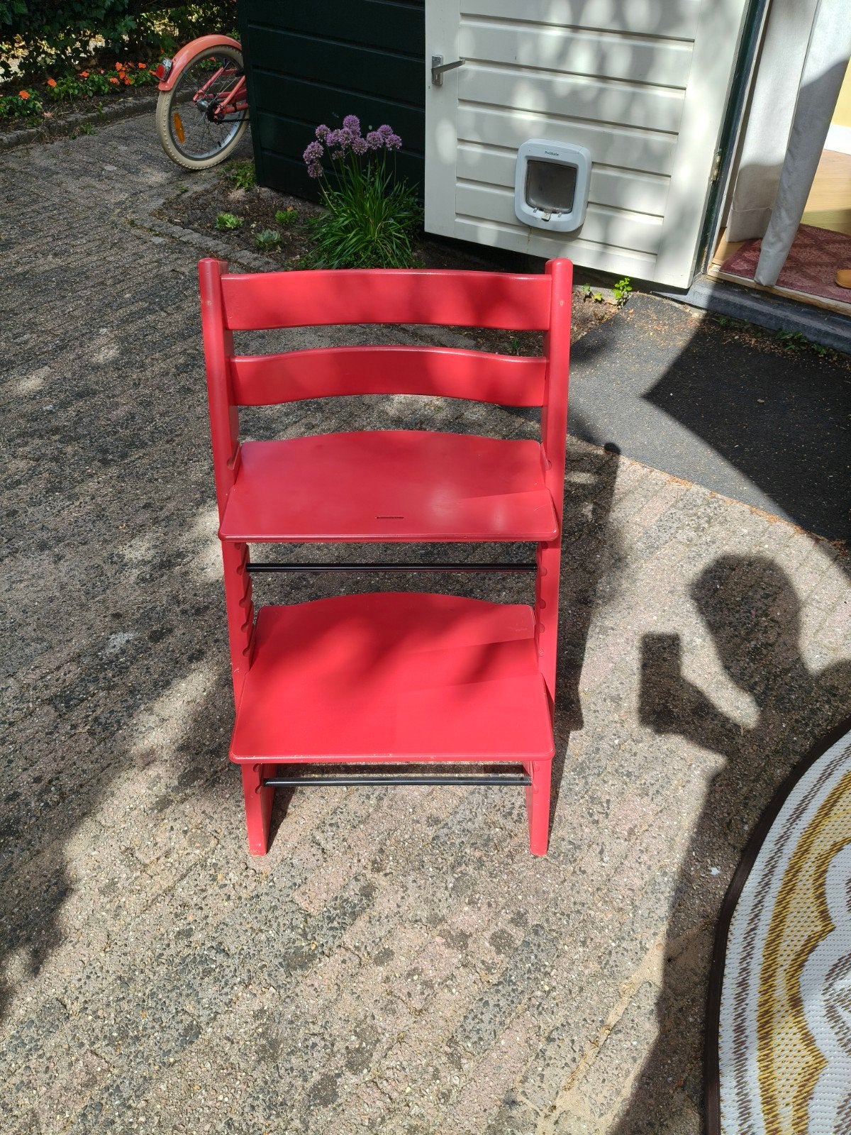 Stokke tripp trapp rood, Kinderen en Baby's, Kinderstoelen, Ophalen, Gebruikt, Meegroeistoel