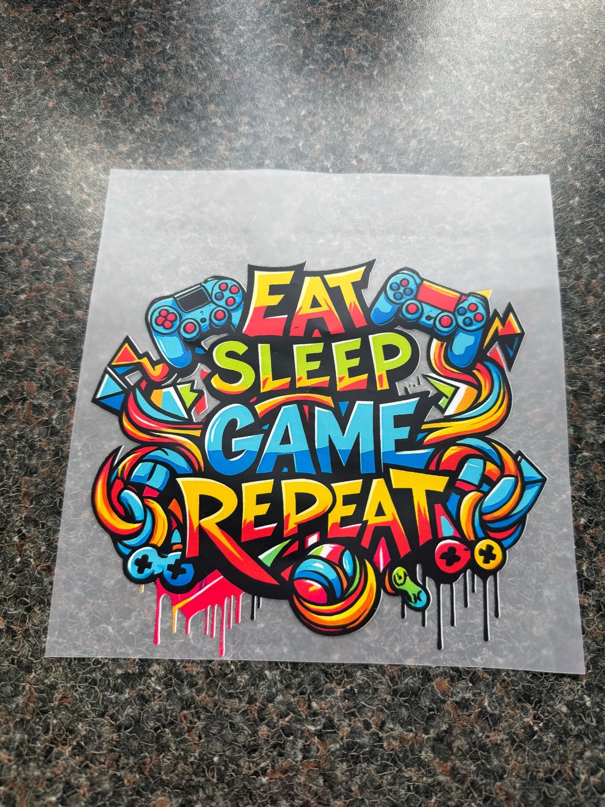 DTF Transfer 'Eat Sleep Game Repeat' Gaming Sticker, Ophalen of Verzenden, Nieuw, Sticker