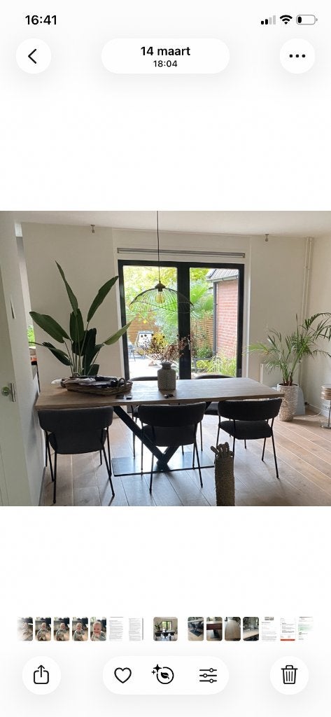 Eettafel eiken industrieel, Ophalen, 200 cm of meer, 50 tot 100 cm, Zo goed als nieuw