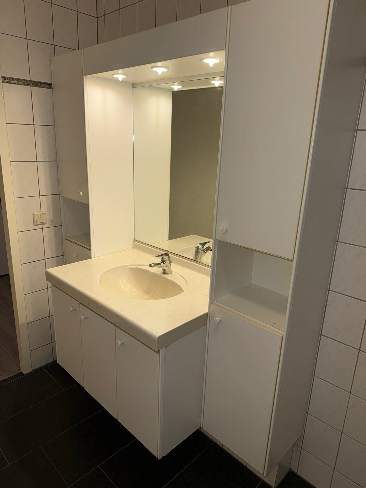 Badkamermeubel met wastafel en spiegel, Huis en Inrichting, Ophalen, Gebruikt