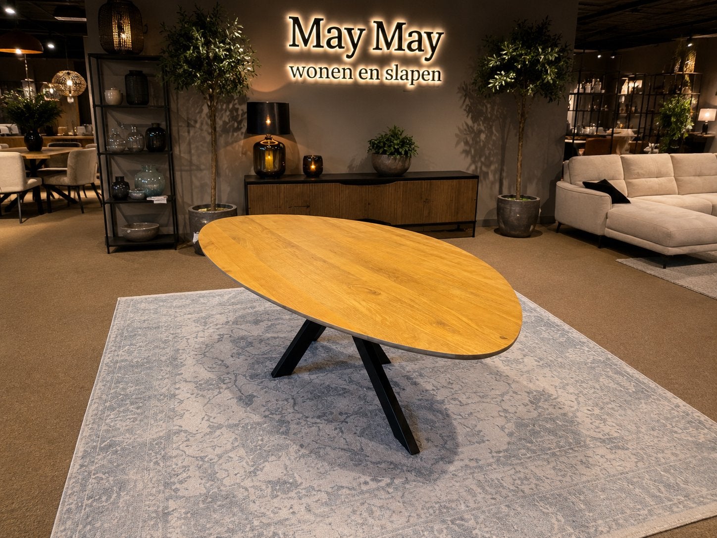 Eettafel organisch 200 mango Direct/leverbaar E-7396