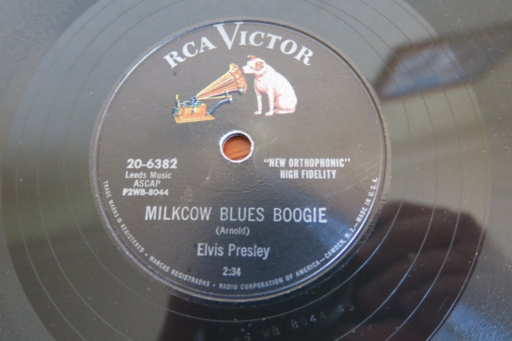 Elvis Presley Milkcow blues boogie 78rpm 78 toeren tophit, Gebruikt, 10 inch, Ophalen of Verzenden, Overige typen