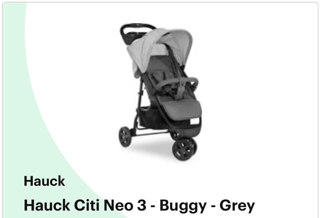 Hauck Citi Neo 3 - Buggy - Grijs, Ophalen, Gebruikt, Overige merken, Verstelbare rugleuning