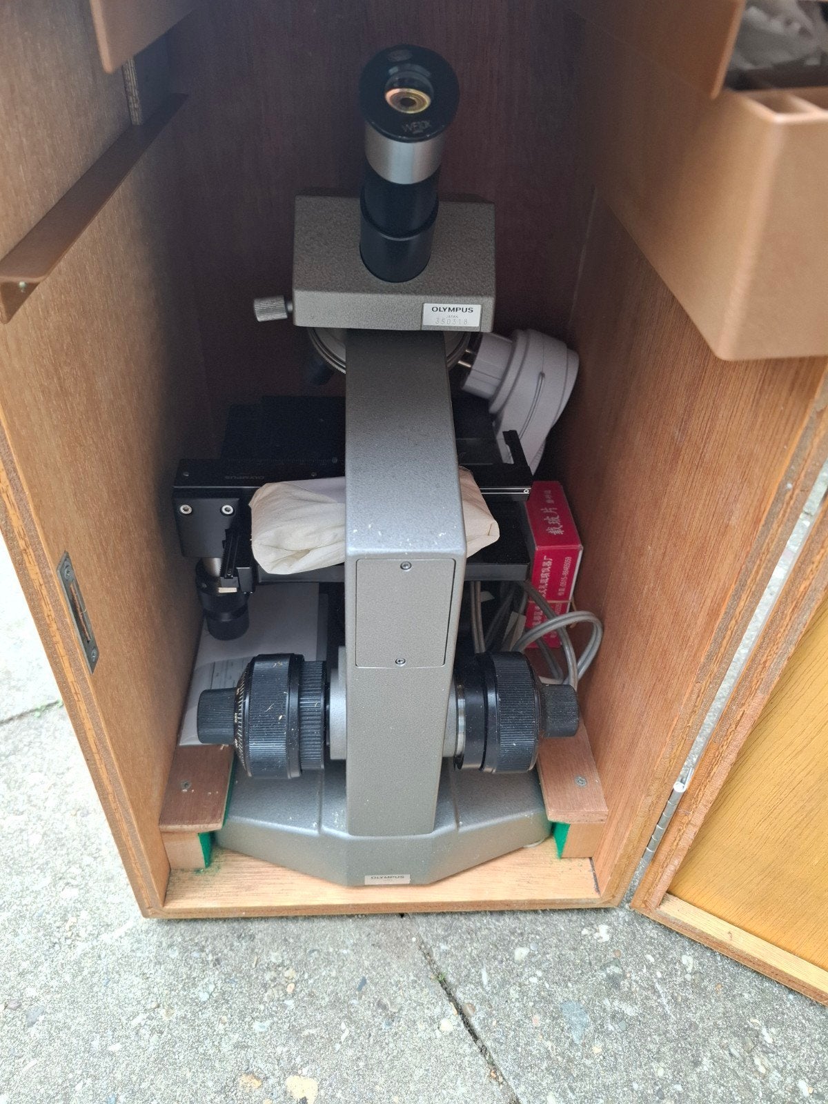 Olympus Japan Biologische Microscoop in Houten Kist, Audio, Tv en Foto, Ophalen, Gebruikt, 400x tot 1000x, Biologische microscoop