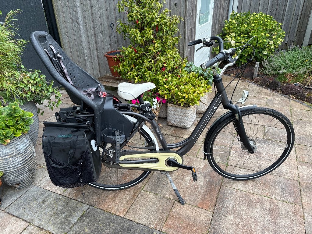 Complete moederfiets: Sparta Amazone + Yepp zitje + 2 tassen, Fietsen en Brommers, Fietsen | Dames | Moederfietsen, Ophalen, Sparta