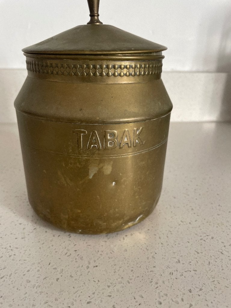 Koperen voorraadpot “tabak” 15 cm hoog, Ophalen of Verzenden, Koper