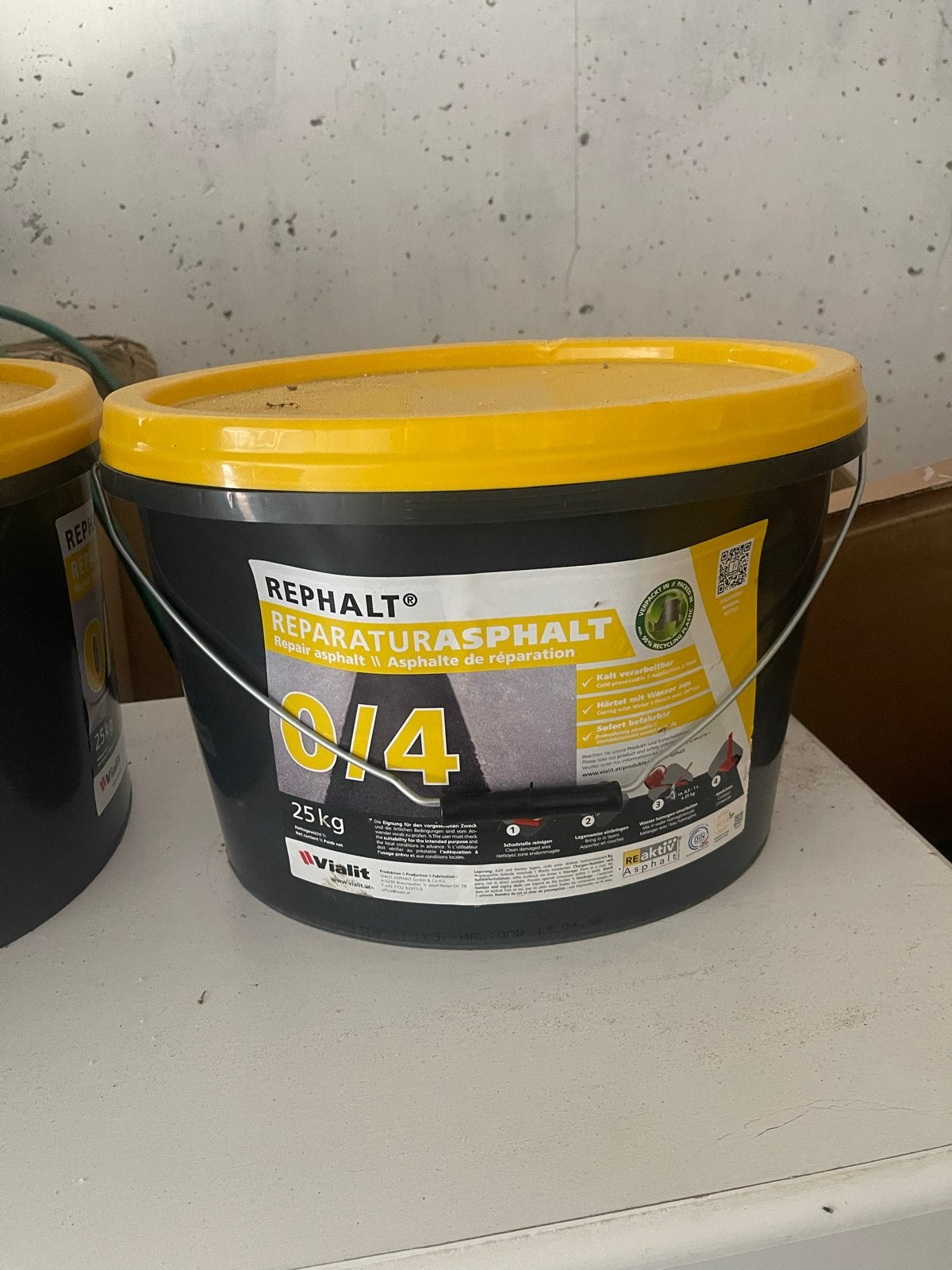 25 potten koud asfalt 25kg - REPHALT Reparaturasphalt, Ophalen, Nieuw