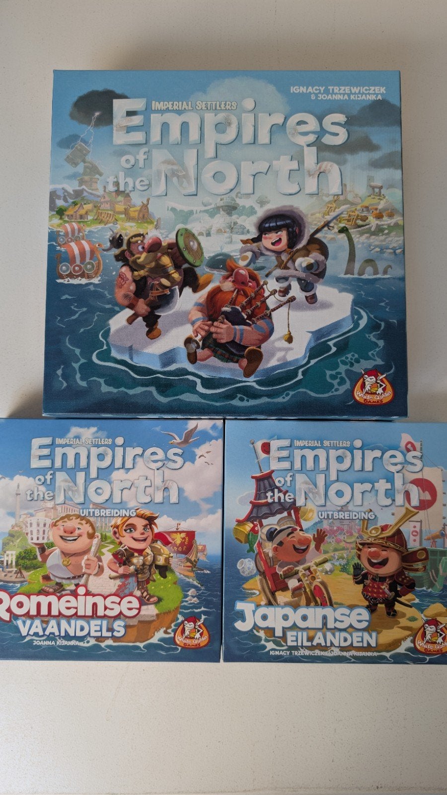 Imperial Settlers Empires of the North + 2 uitbreidingen, Een of twee spelers, Ophalen of Verzenden, Zo goed als nieuw, Portal Games
