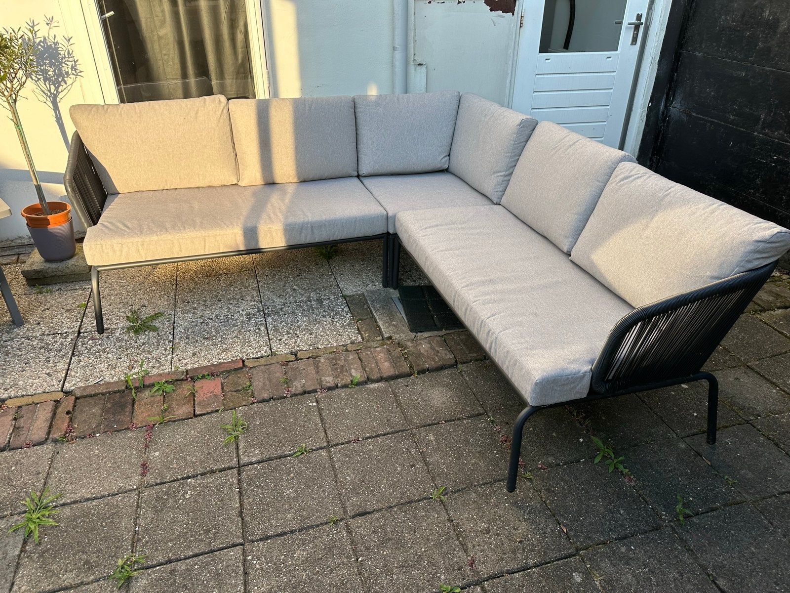 Tuinset Kopenhagen Karwei - Zo goed als nieuw, Ophalen, 5 zitplaatsen, Kunststof, Zo goed als nieuw
