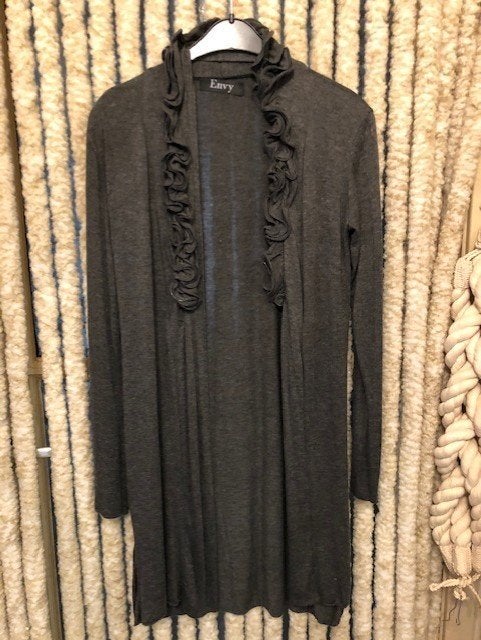 V) b24 envy grijs vest met leuke roesel, maat m, Kleding | Dames, Maat 38/40 (M), Verzenden, Zo goed als nieuw, Envy