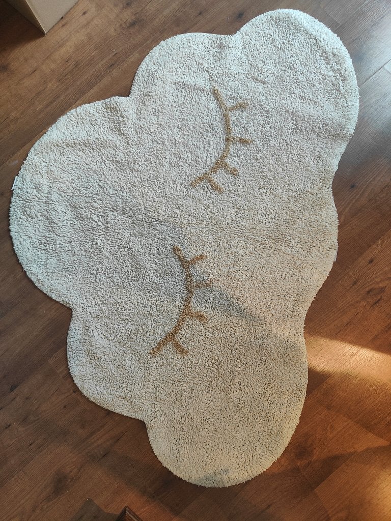Rugvista wolk vloerkleed - Zo goed als nieuw, Gebruikt, 50 tot 100 cm, Beige, Overige vormen