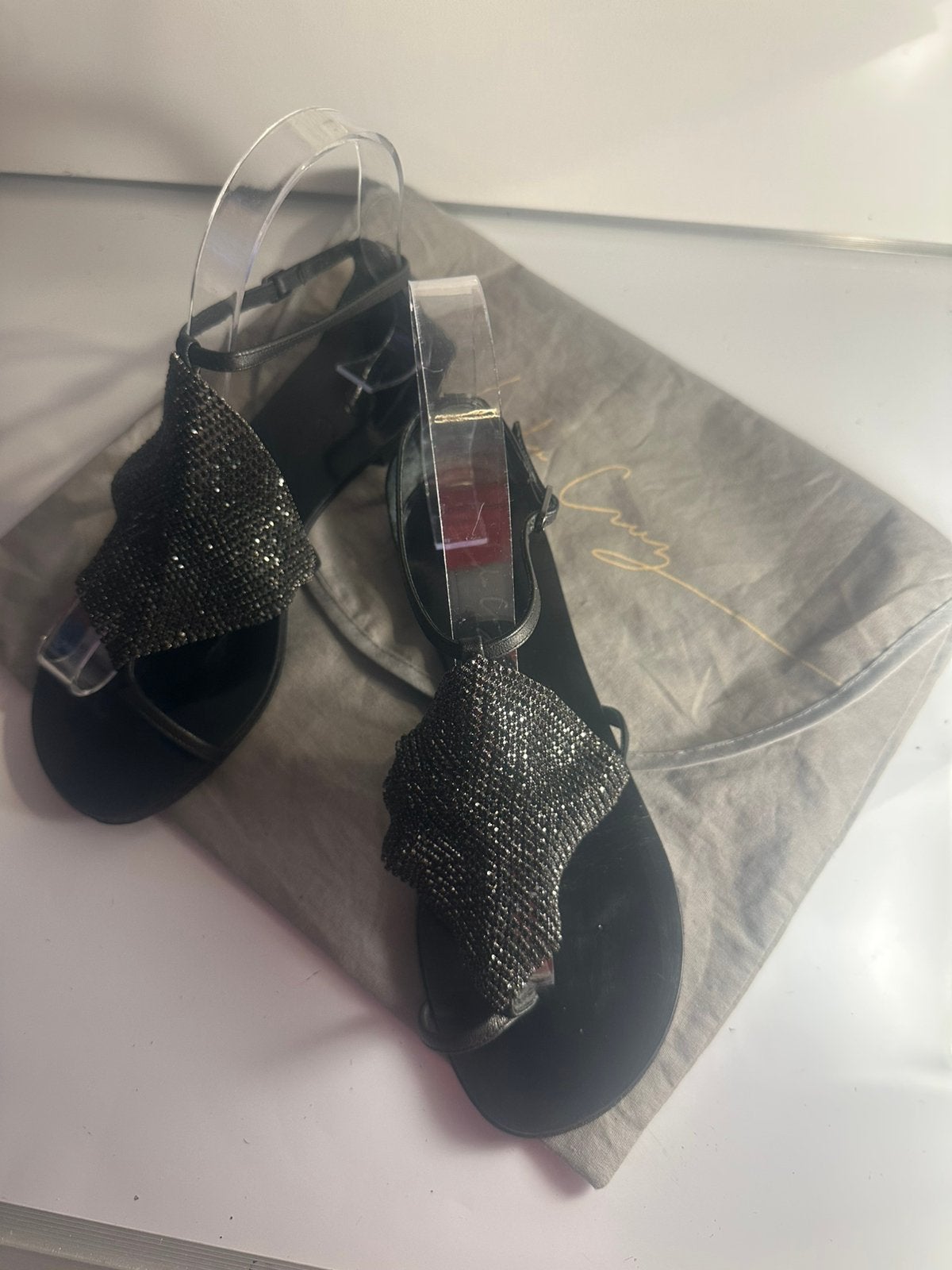 Lola Cruz leren designer sandalen zwart maat 36, Schoentjes, Ophalen of Verzenden, Zo goed als nieuw, Jongetje