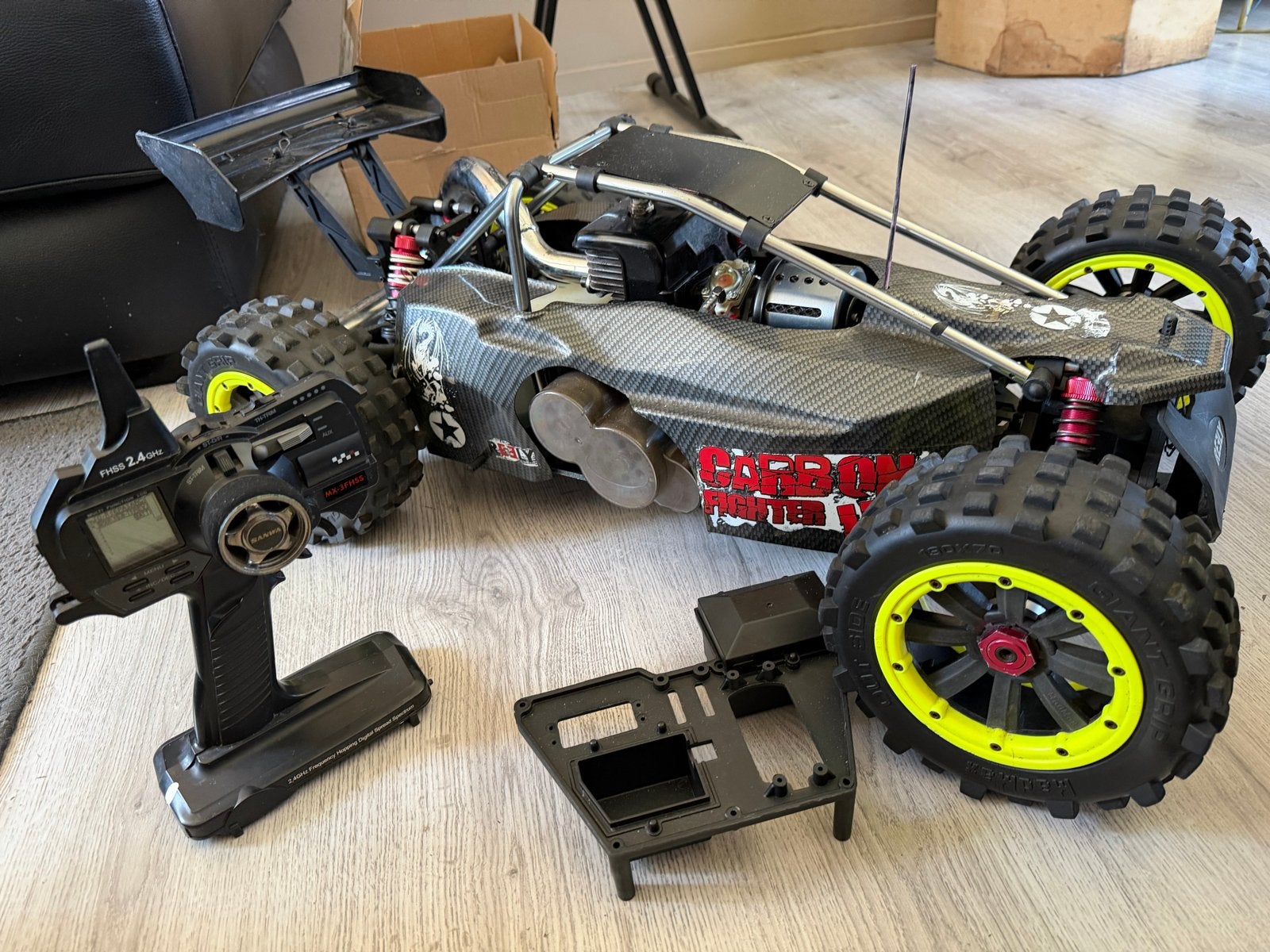 Hpi baja Carbon Fighter 3 -met extra's, Ophalen, Benzine, Auto offroad, Zo goed als nieuw