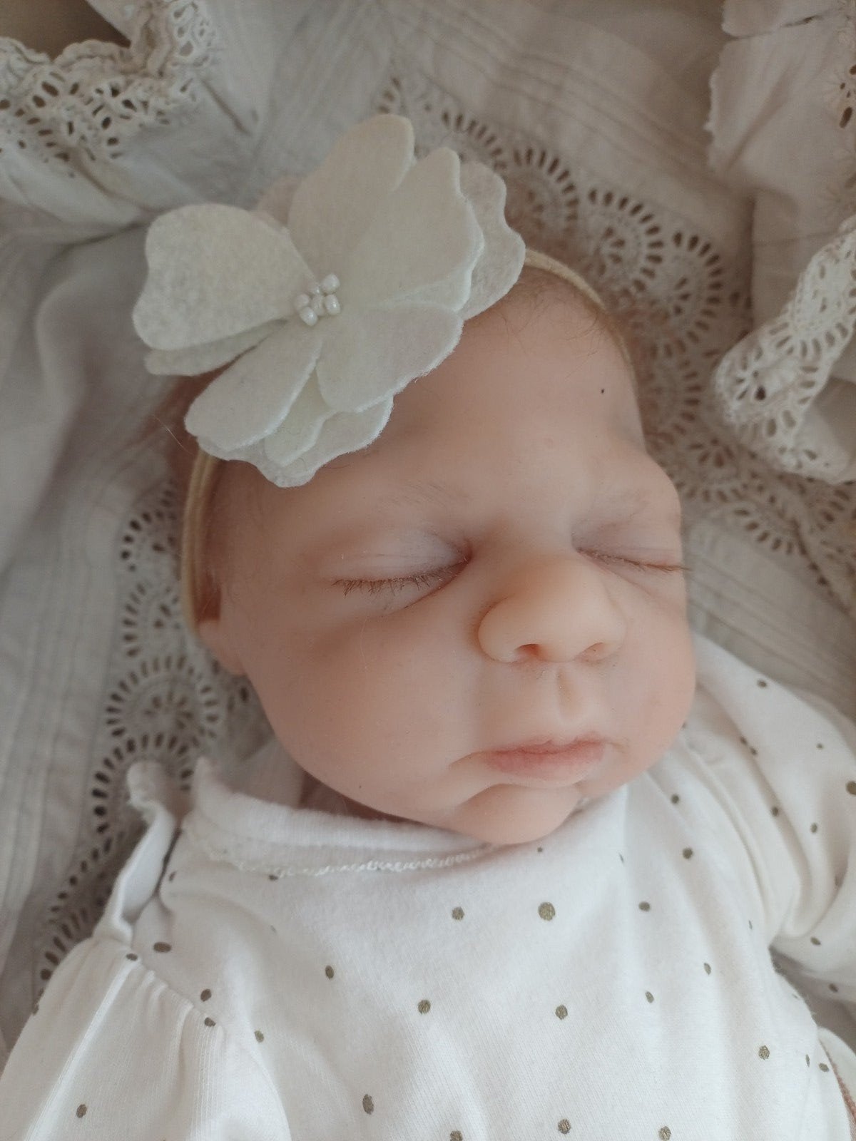 Prachtige siliconen reborn baby Molly, Ophalen of Verzenden, Zo goed als nieuw, Overige typen, Levensecht of Reborn